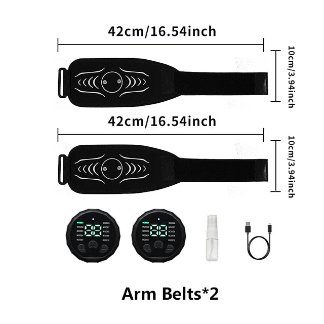 EMS Muskelstimulator Gürtel oder Armpads – Elektrischer Bauch- und Armmuskeltrainer für Zuhause
